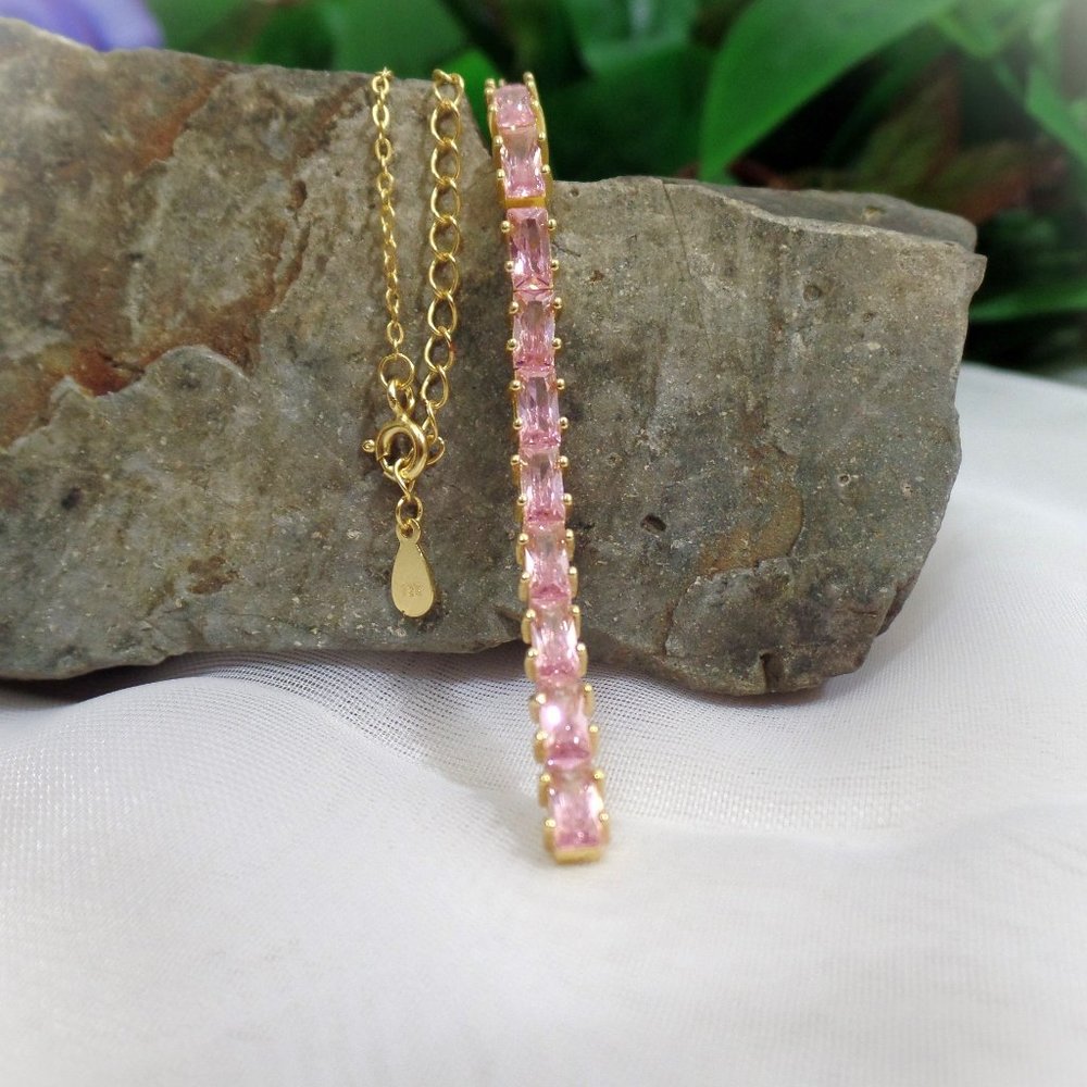 Pink and gold necklace